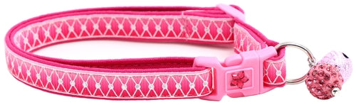 Diamond Mesh over Pink Ombre Breakaway Cat Collar