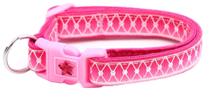 Diamond Mesh over Pink Ombre Breakaway Cat Collar