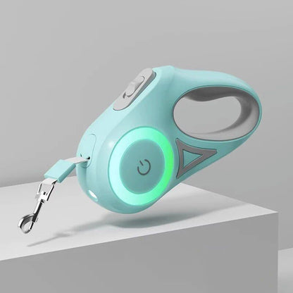 Automatic Retractable LED Dog Leash , Safe Night Walks