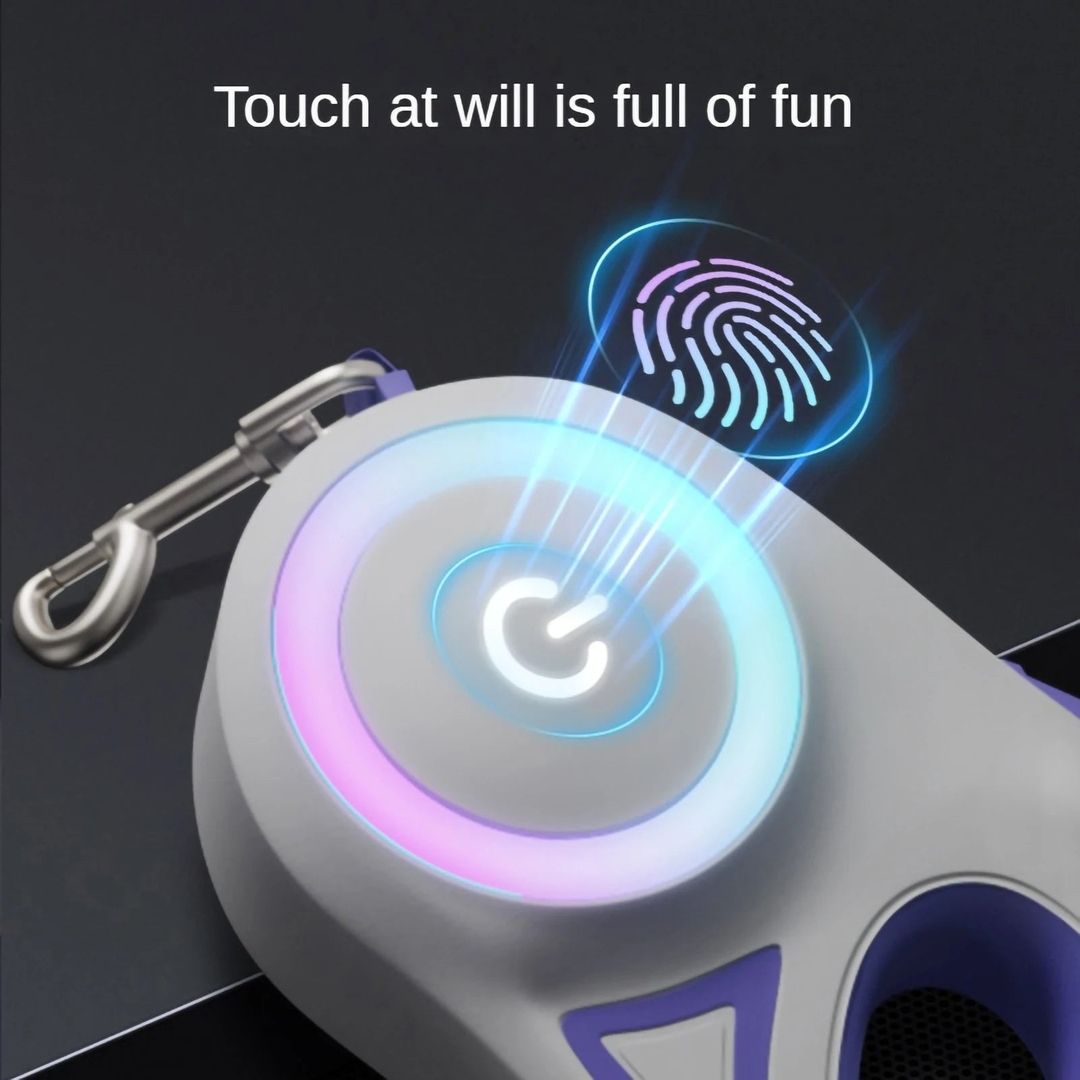 Automatic Retractable LED Dog Leash , Safe Night Walks