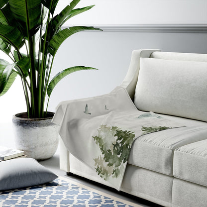 cozy forest print blanket